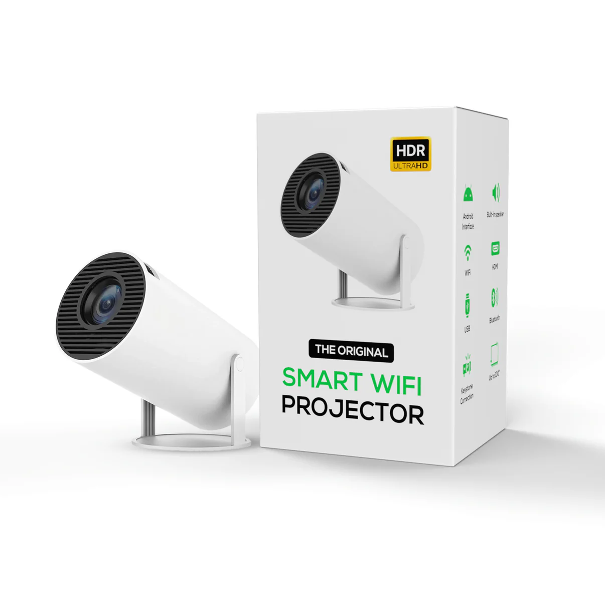 Wifi Projektor (Op til 130") med Android 11, WIfi, bluetooth, HDMI og USB - iHero - Mini projektor test - Techii.dk